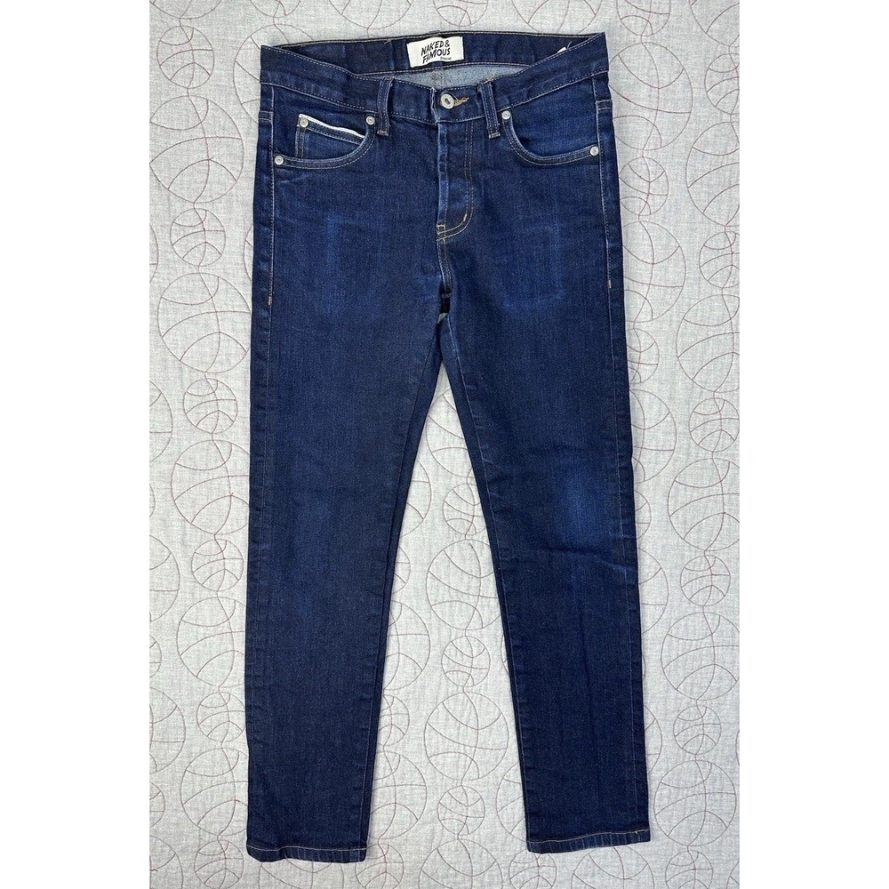 Men's Naked And Famous Super Guy Nightshade‎ Stretch Selvedge Jeans 30 Dark Wash